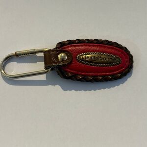 LIZ CLAIBORNE Red Leather Keychain